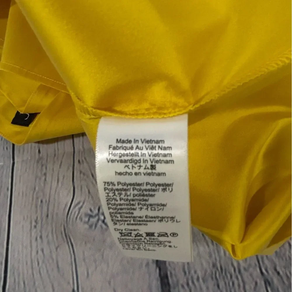 J Crew Collection Yellow Bowfront Sweet Formal Deep V-neck Taffeta Mini Dress 12